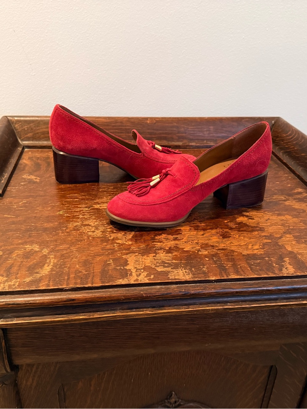 Naturalizer Red Suede Tassel Loafers - Women's - Picture 3 of 3